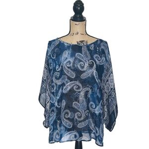 Dressbarn Lightweight Paisley Blouse Size 1X